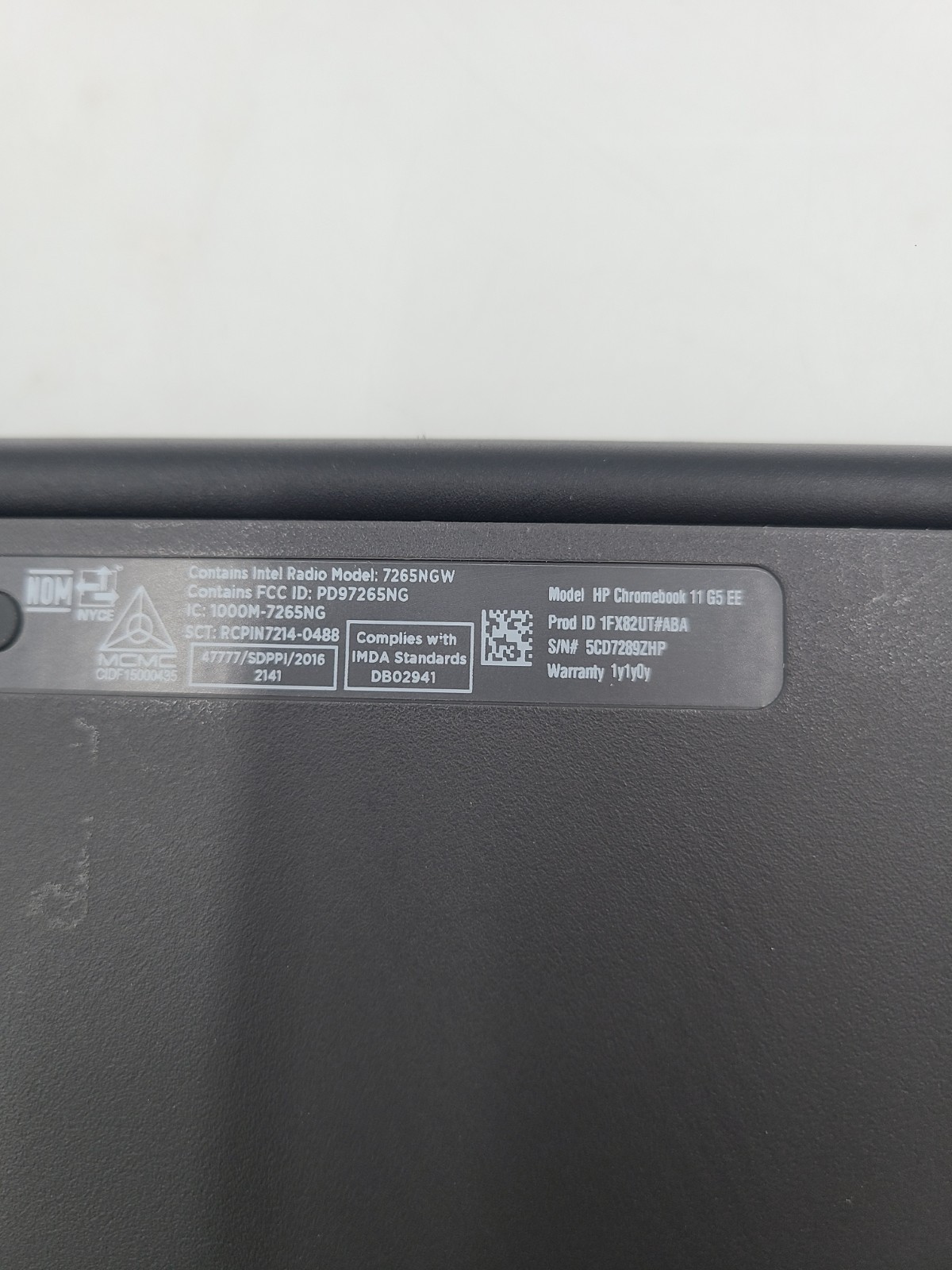 HP ChromeBook 11 G5 EE Intel Celeron N 3060 1.6GHz 4GB Ram 16GB eMMc Chrome