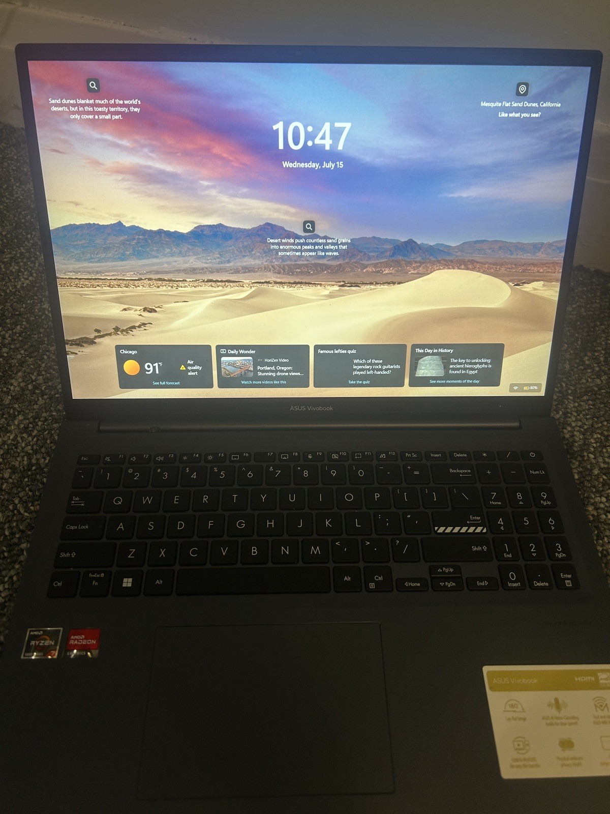 ASUS VivoBook M1603QA 16″ FHD+ Ryzen 7 5800HS 3.2GHz 12GB 512GB SSD GAMING LT