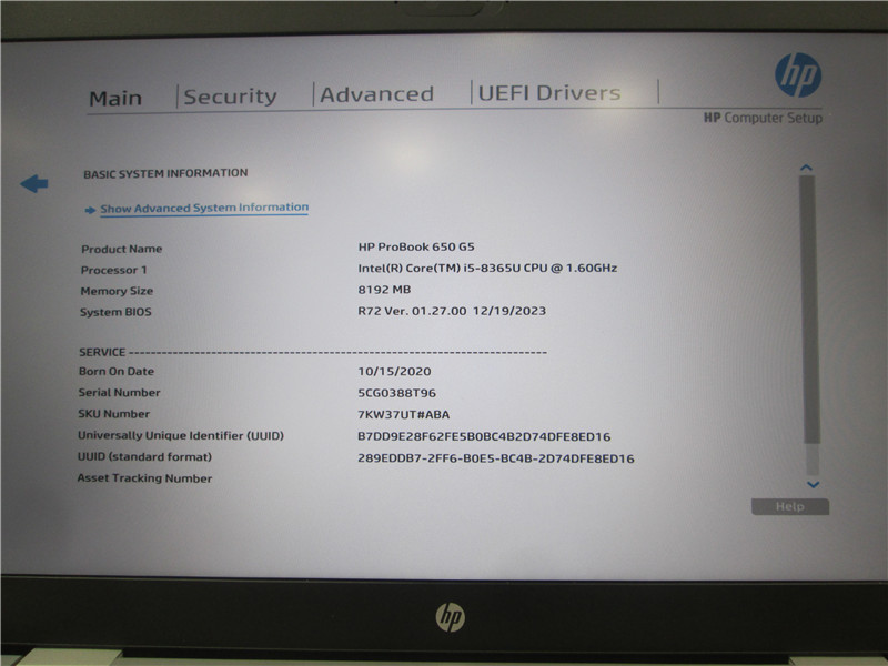 HP ProBook 650 G5 Laptop i5-8365U 1.6GHz 8GB 512GB SSD Windows 10 COA Grade C
