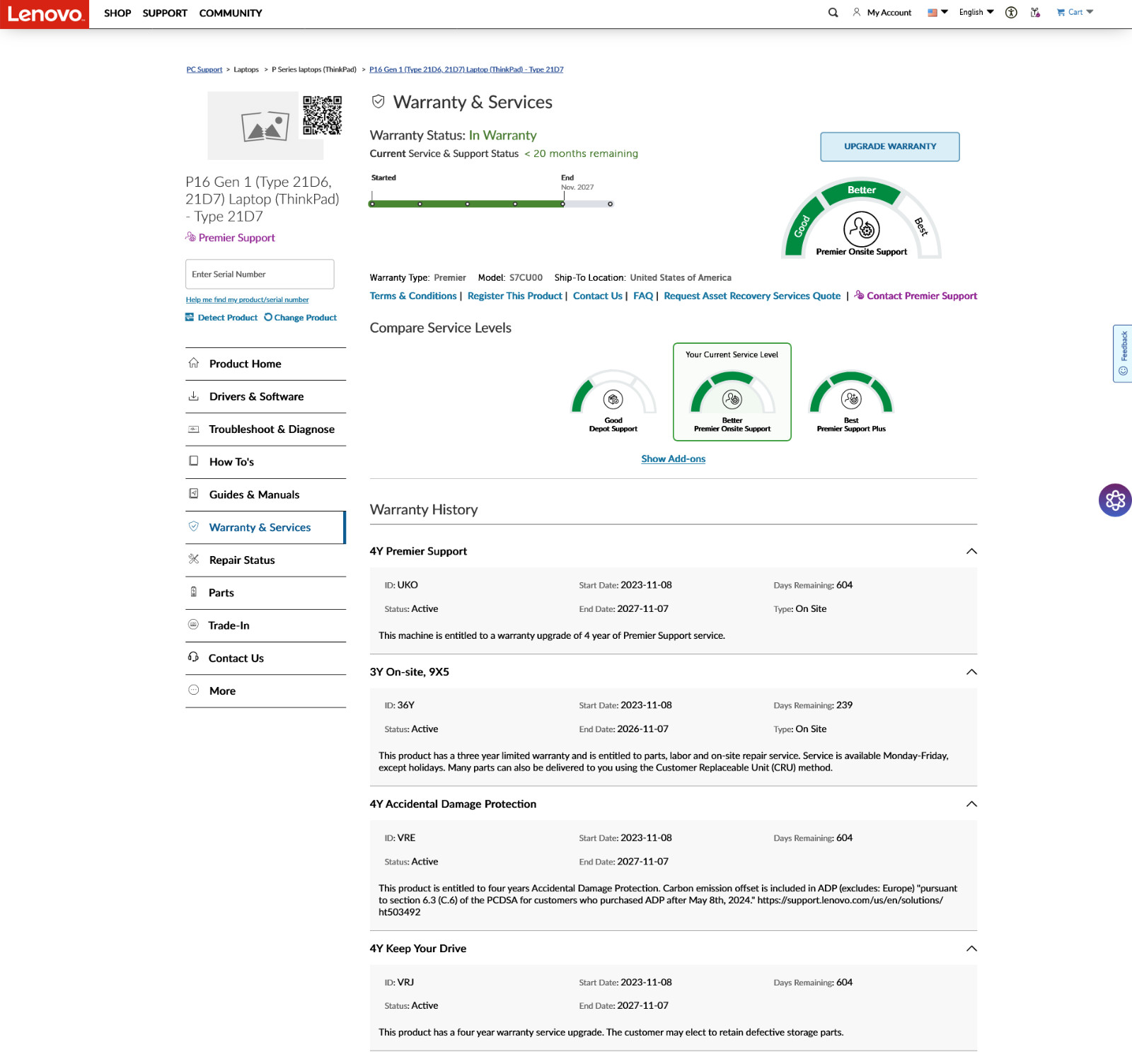 Lenovo ThinkPad P16 Gen 1 i9-12950HX 16″ 2560×1600 32GB RTX A4500 ADP