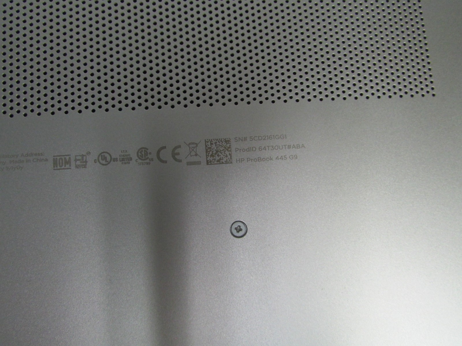 HP ProBook 445 14″ G9, AMD Ryzen 7 5825U NO RAM, SSD, OS AC WILL NOT POWER