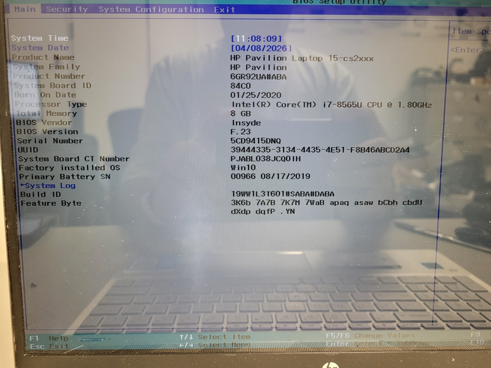 Hp pavilion 15-cs2064st i7-8565u 1.8ghz 8gb ram 240gb ssd charger 5CD9415DNQ