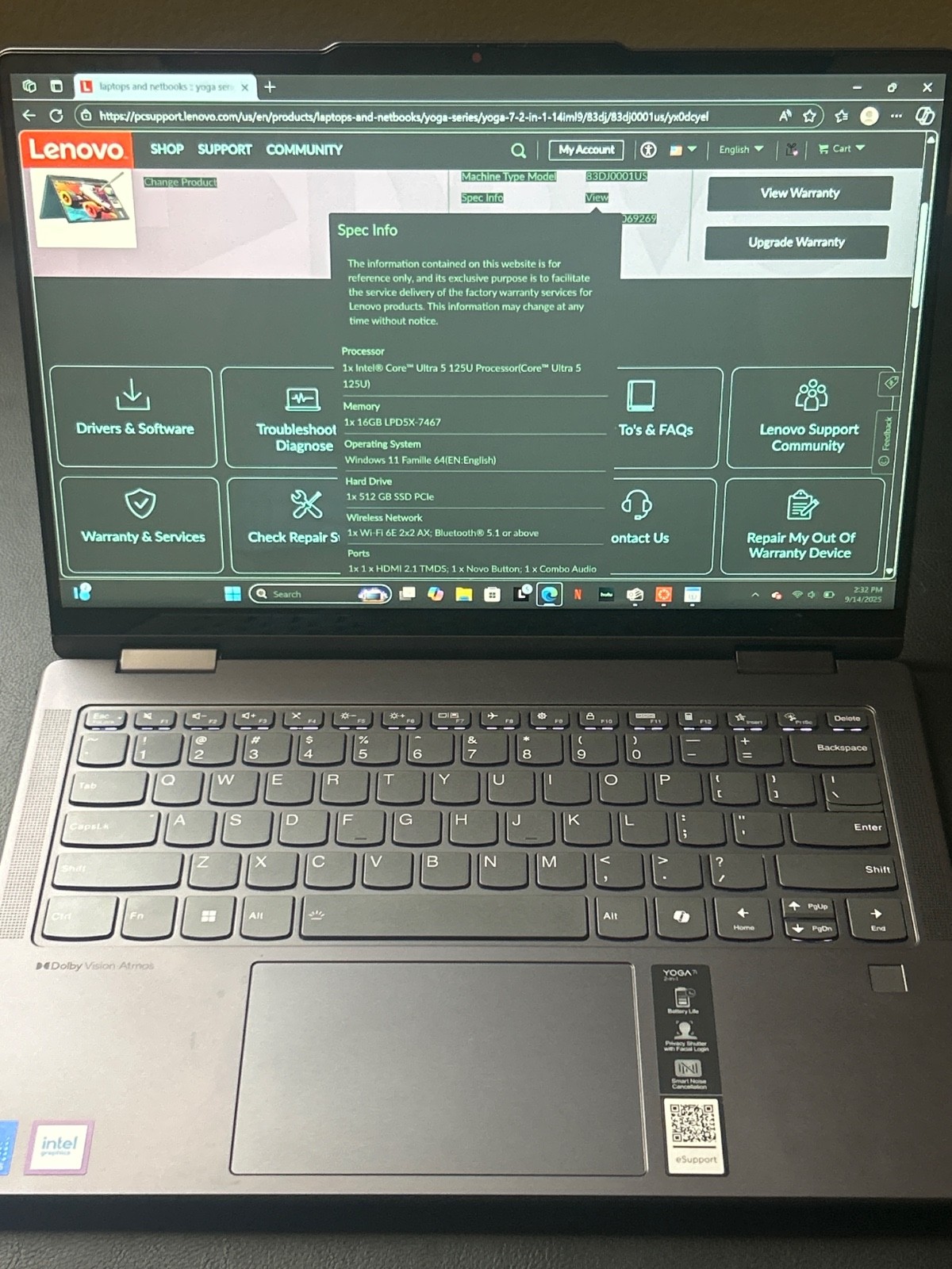 Lenovo – Yoga 7i 2-in-1 – Copilot+ PC – 14″ 2K OLED Touchscreen Laptop – Inte…
