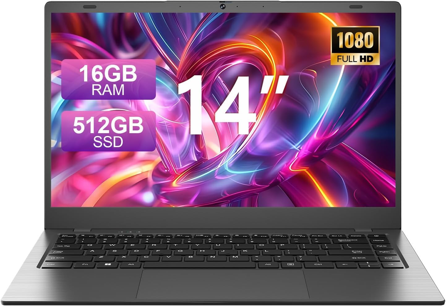 Laptop Computer 16GB RAM 512GB SSD, 14 Inch FHD IPS Display, Portable Laptop for