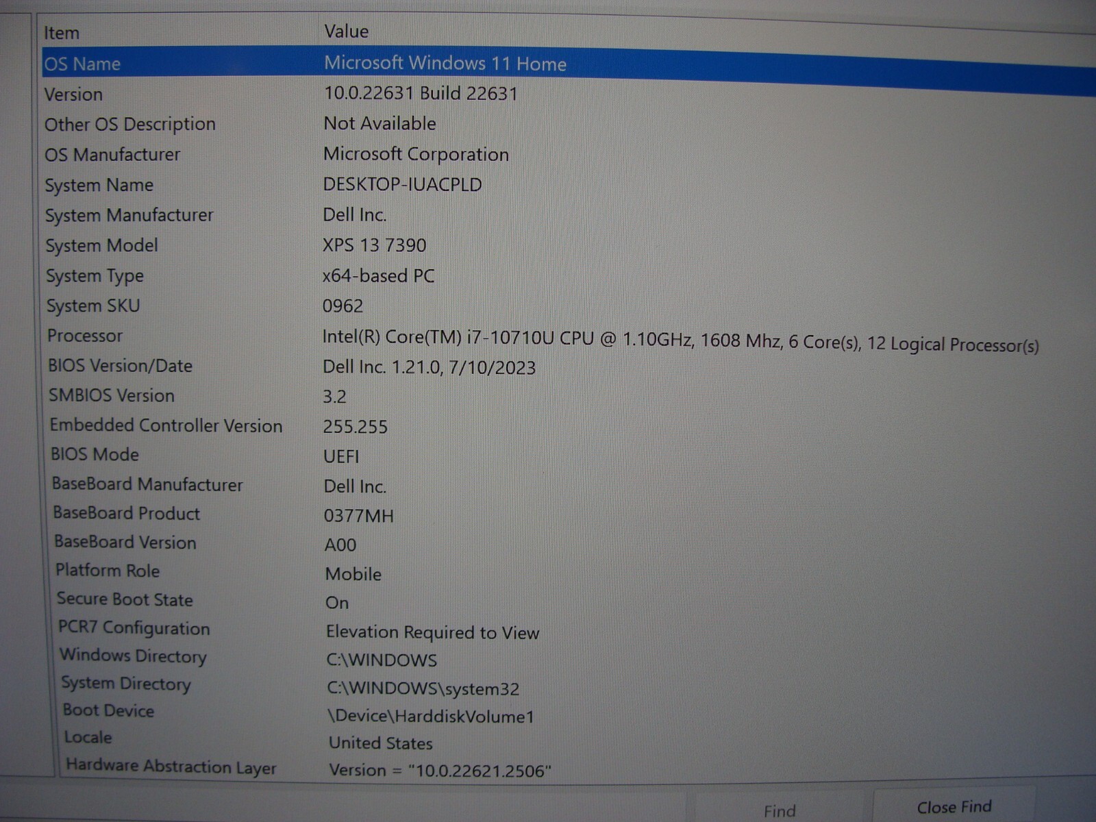 Dell XPS 7390 13.3″ FHD core i7-10710U 1.1GHz 16GB 512GB SSD Excellent Battery