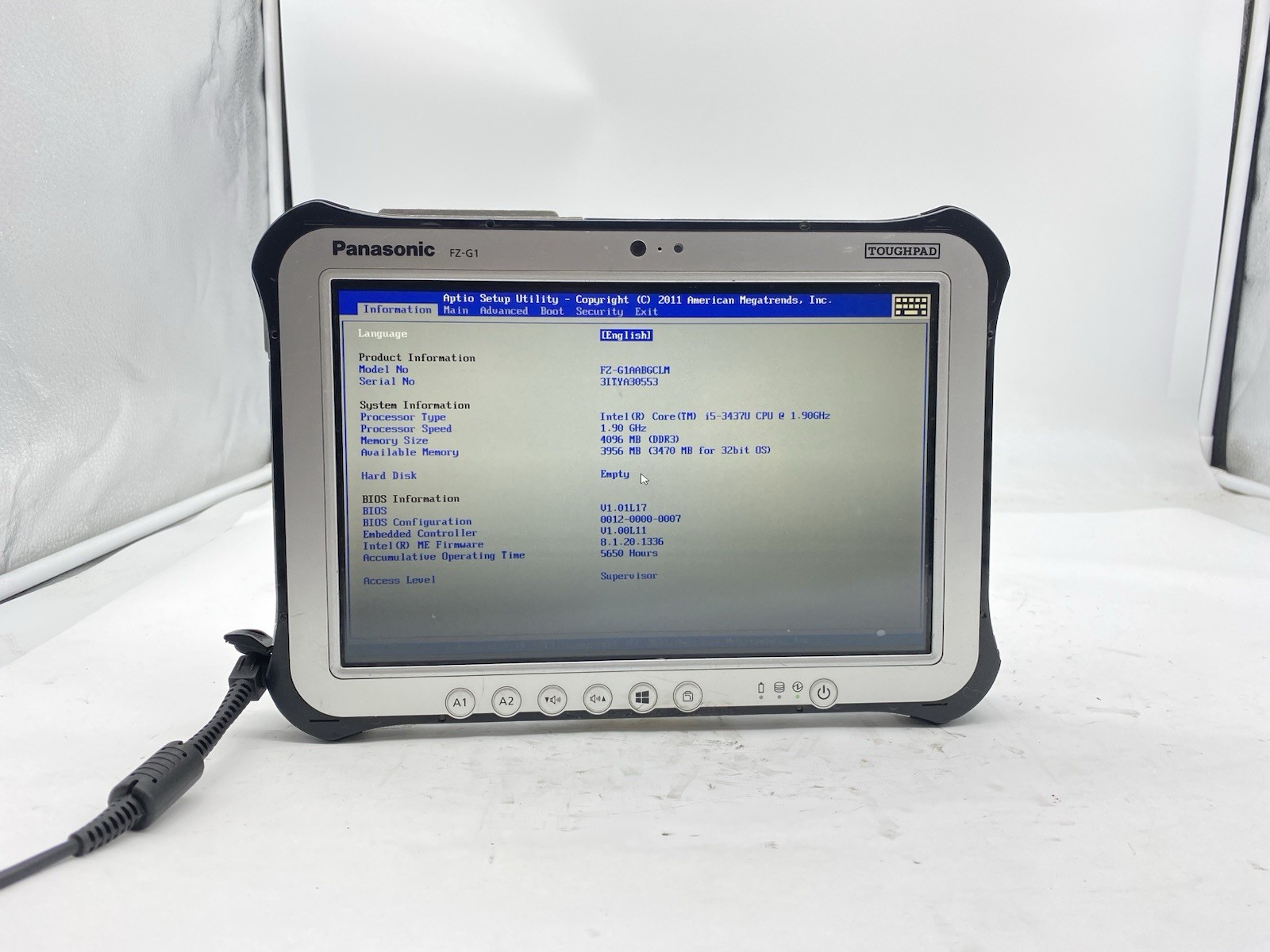 Panasonic ToughPad FZ-G1 Intel Core i5-3437U 1.9GHz 4GB RAM NO SSD Touchscreen