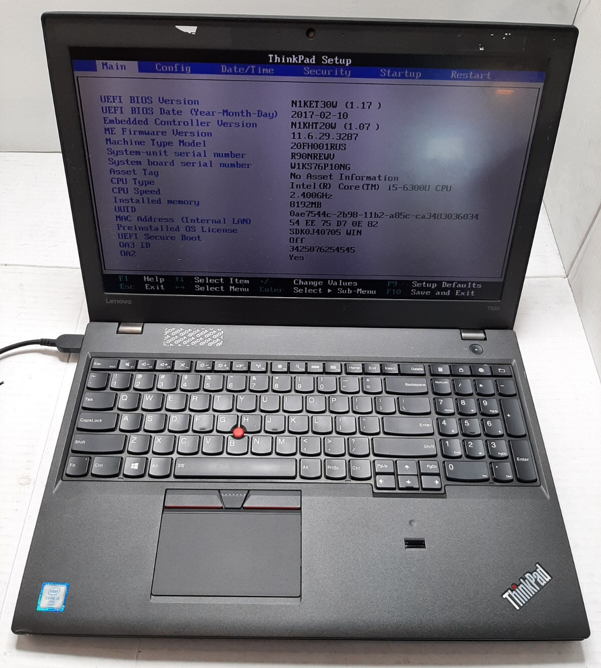 Lenovo T560 Thinkpad i5-6300U 2.4GHz 8GB RAM No SSD/OS! BOOTS! #97