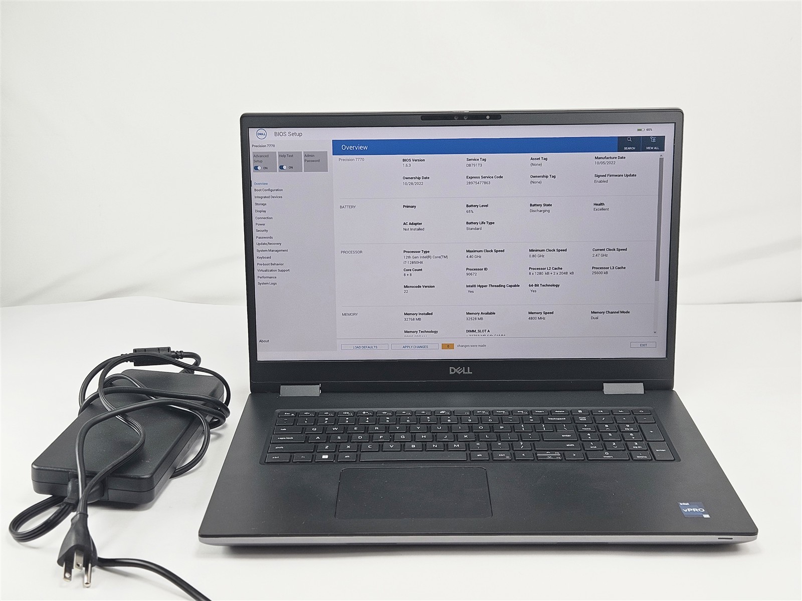 Dell Precision 7770 i7-12850HX 32GB RAM 512GB NVMe RTX A3000 GPU No OS