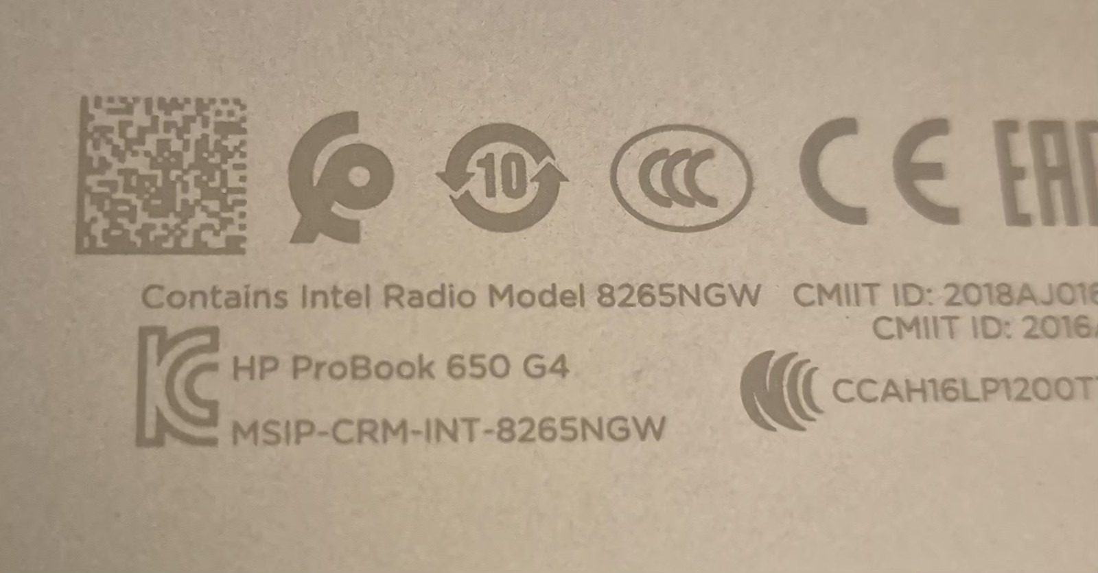 HP ProBook 650 G4 15″ CORE i5 8250U 1.6 GHZ 8GB 256GB WIFI WIN 10 + Ac Adapt