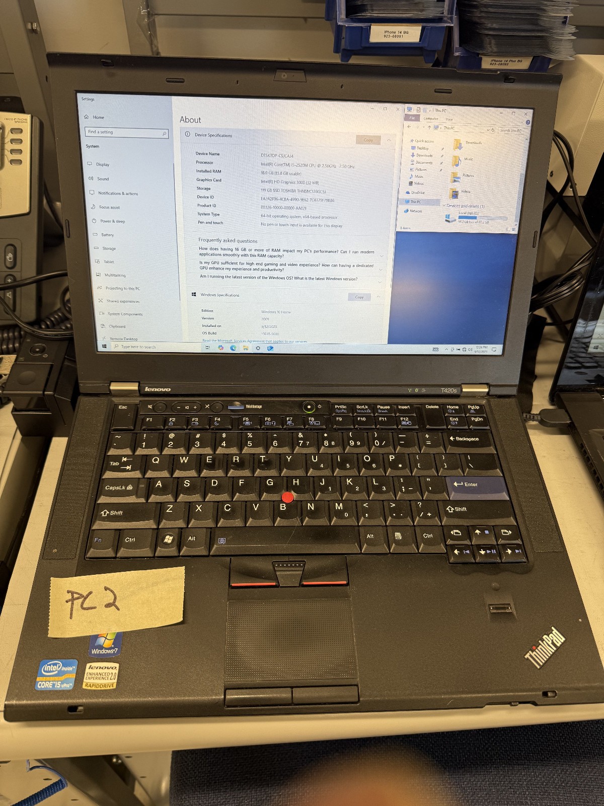 Lenovo ThinkPad T420 i5-2520M 2.5GHz 16GB 128GB SSD 1600×900 NVidia Win10 BUNDLE