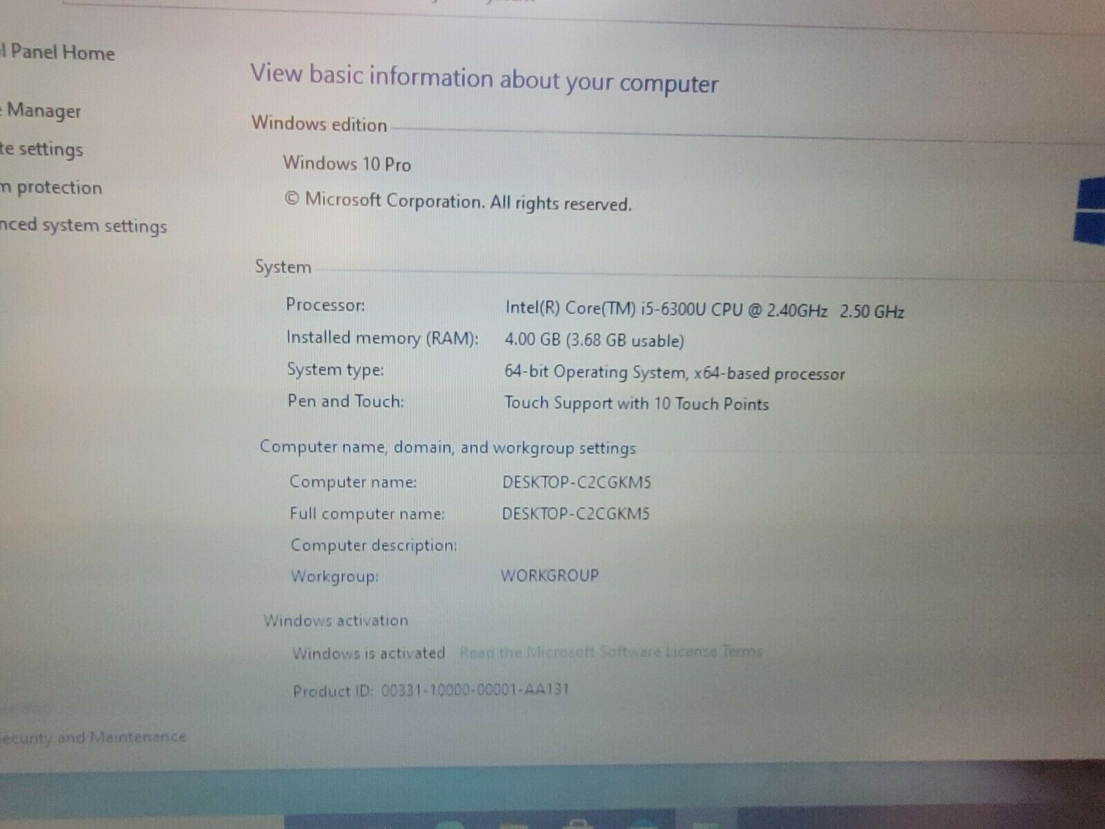 Getac S410 6th Gen Core i5 2.4Ghz 4GB 128GB SSD Rugged Laptop Win10 Touch 4G LTE