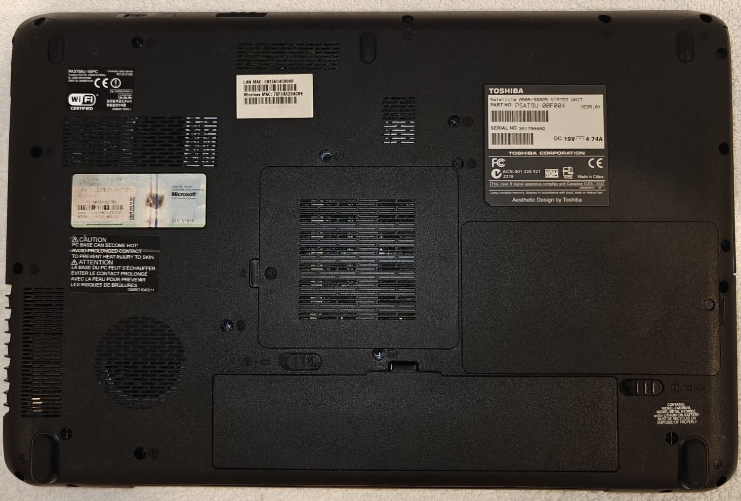 Toshiba Satellite A505 i7-840QM 16GB RAM 500GB SSD Wifi6E BT Win 11 Office 365