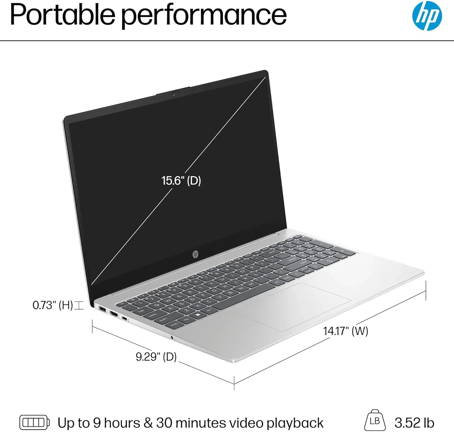 HP 15.6″ Business Laptop HD Touchscreen Intel Core i3-1215U 8GB RAM 256GB SSD