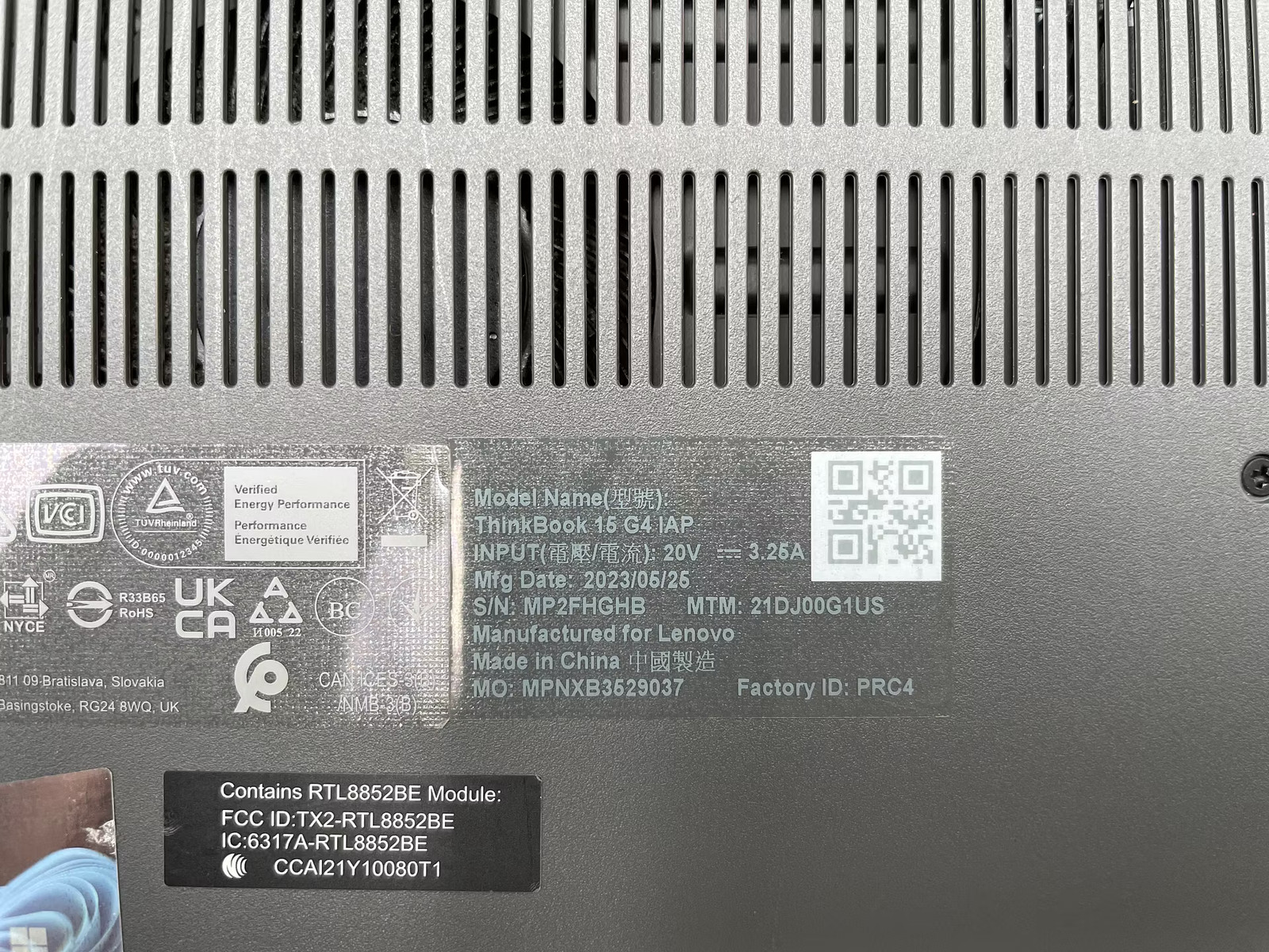 Lenovo ThinkBook 15 G4 IAP Used 15.5″ (i5-1235U-16GB-256 GB NVMe)