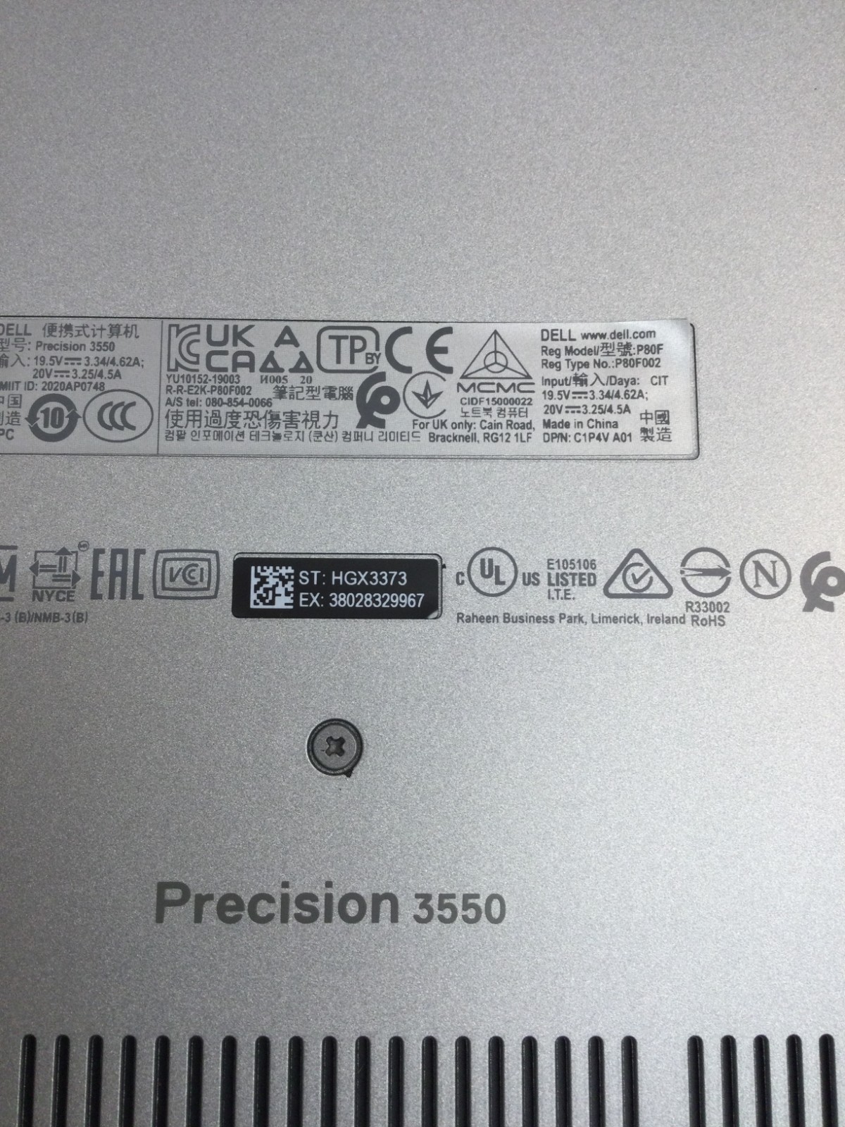 Dell Precision 3550 15.6″ CORE i5-10310U 16GB Ram 128GB SSD 1.70GHZ Win 11 Pro