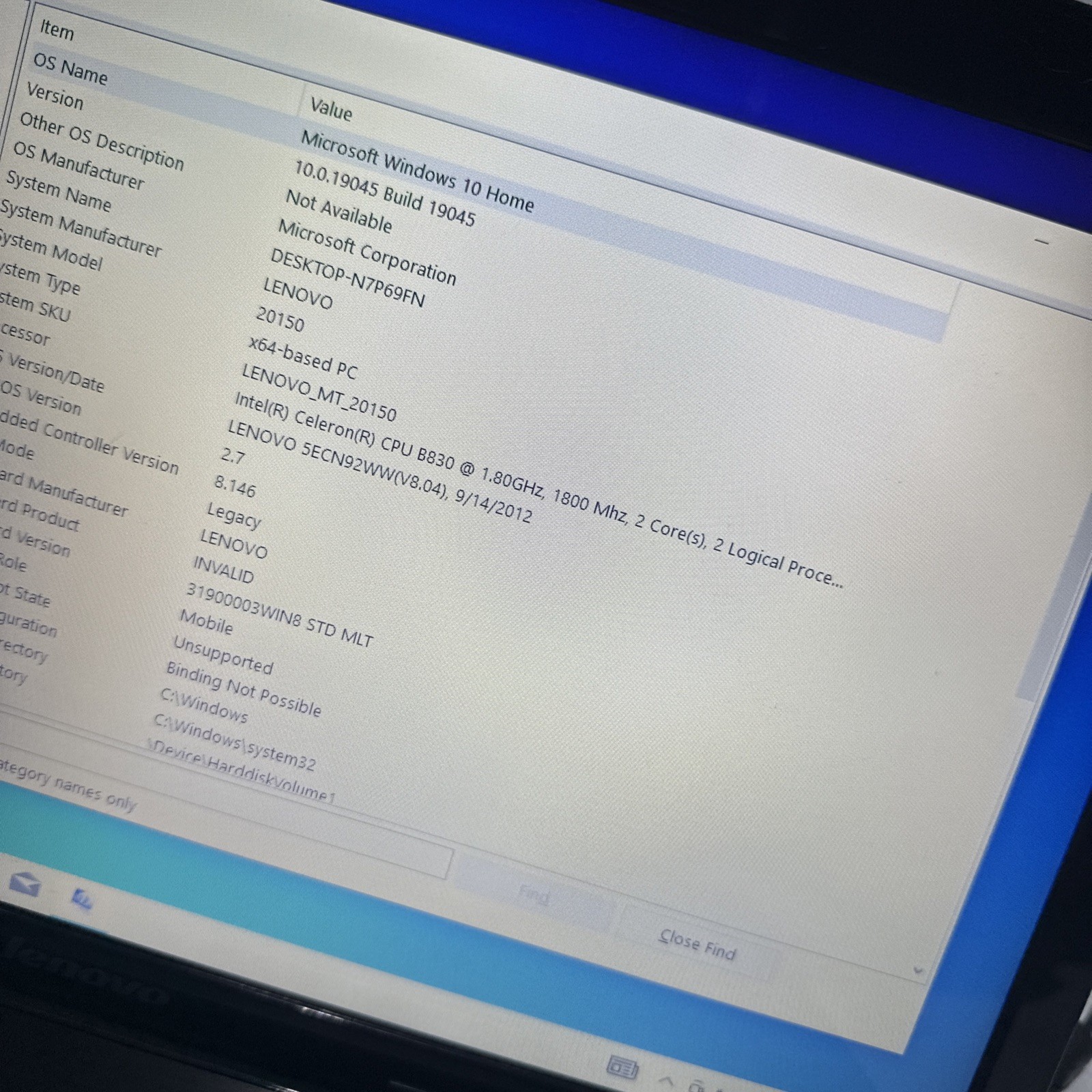 Lenovo G580 15″ Laptop Intel Celeron B830 4gb Ram 120gb SSD Windows 10 H No P/S