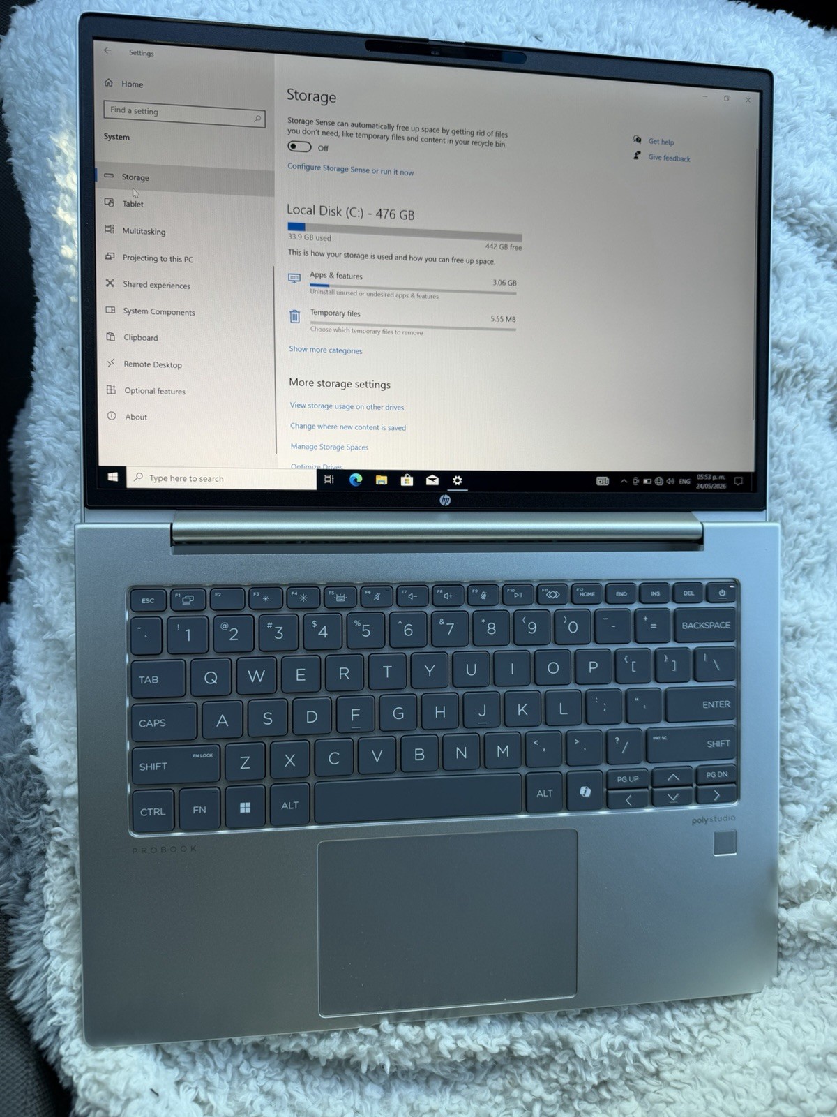 HP ProBook 445 G11 Laptop 476GB SSD Windows 10 Pro Silver