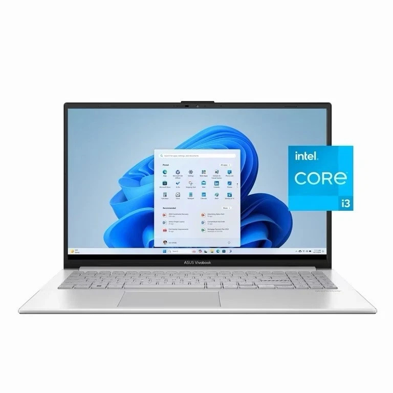 NEW ASUS Vivobook Go 15.6” FHD Laptop,Intel i3-N305,8GB RAM256GB UFS,Cool Silver
