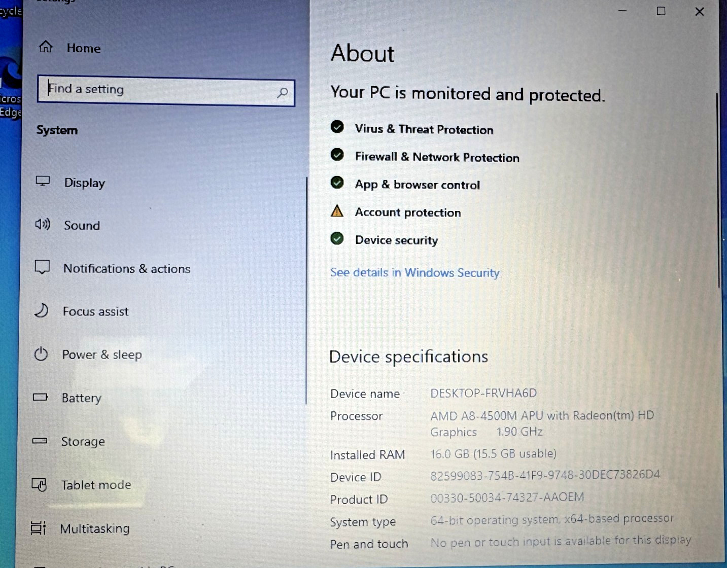 HP Envy DV6 AMD A8-4500M APU-Radeon Graphics, 16 GB RAM, 2 TB HD Windows 10 Pr0