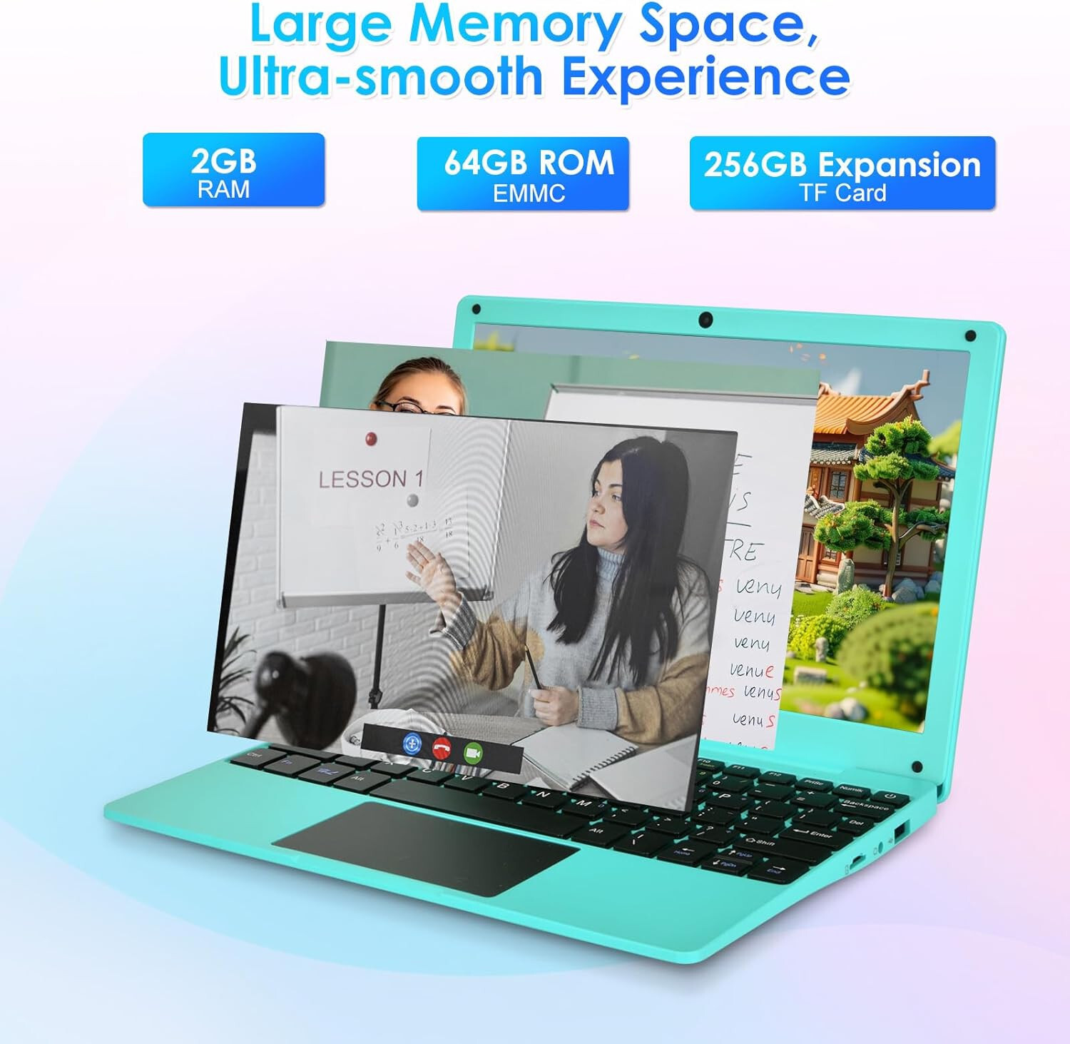 Mini 10.1” Laptop Computer Quad Core Android 12.0 Netbook for Kids and Adults