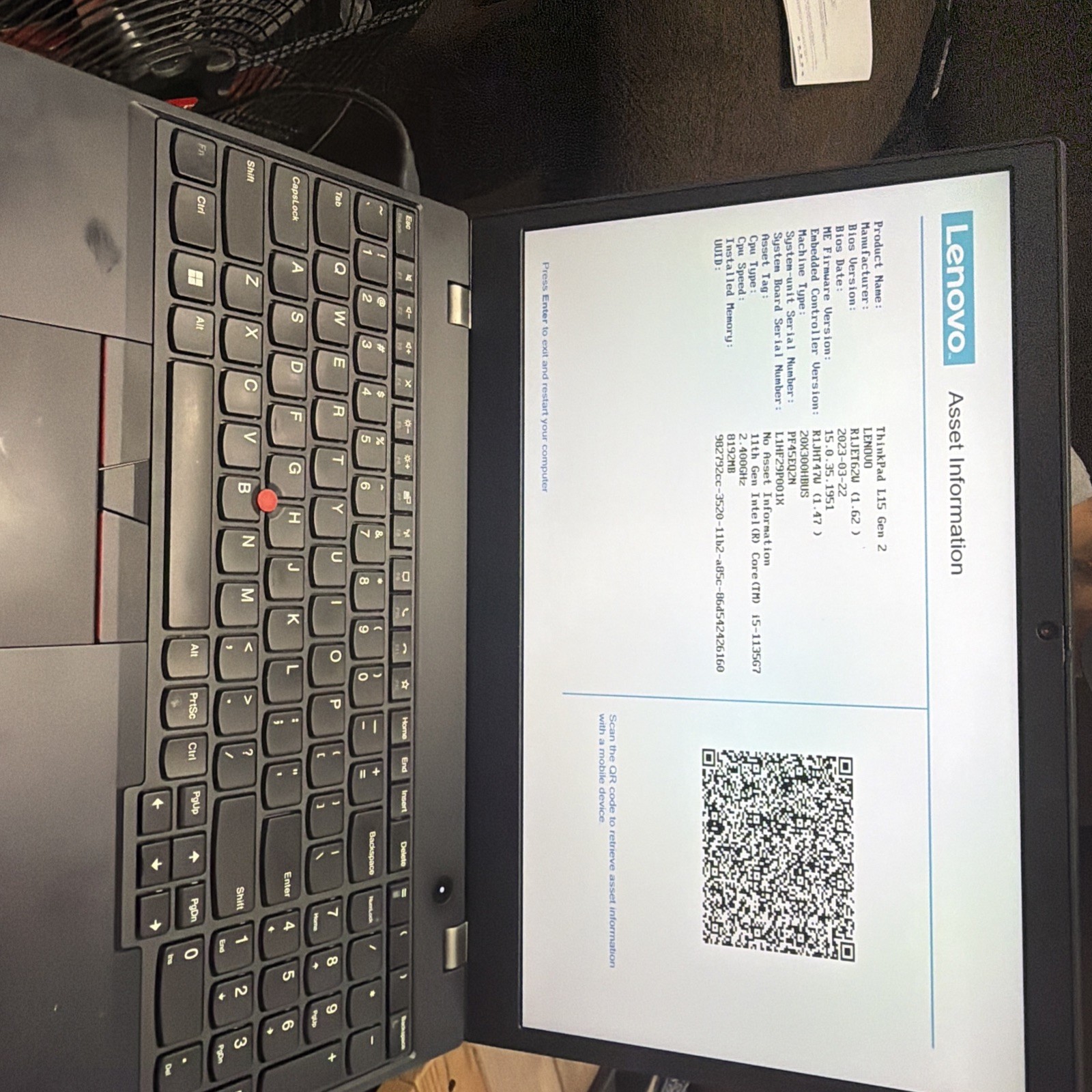 Lenovo ThinkPad L15 Gen 3 i5-1135g7 8GB DDR4 2.4 GHz
