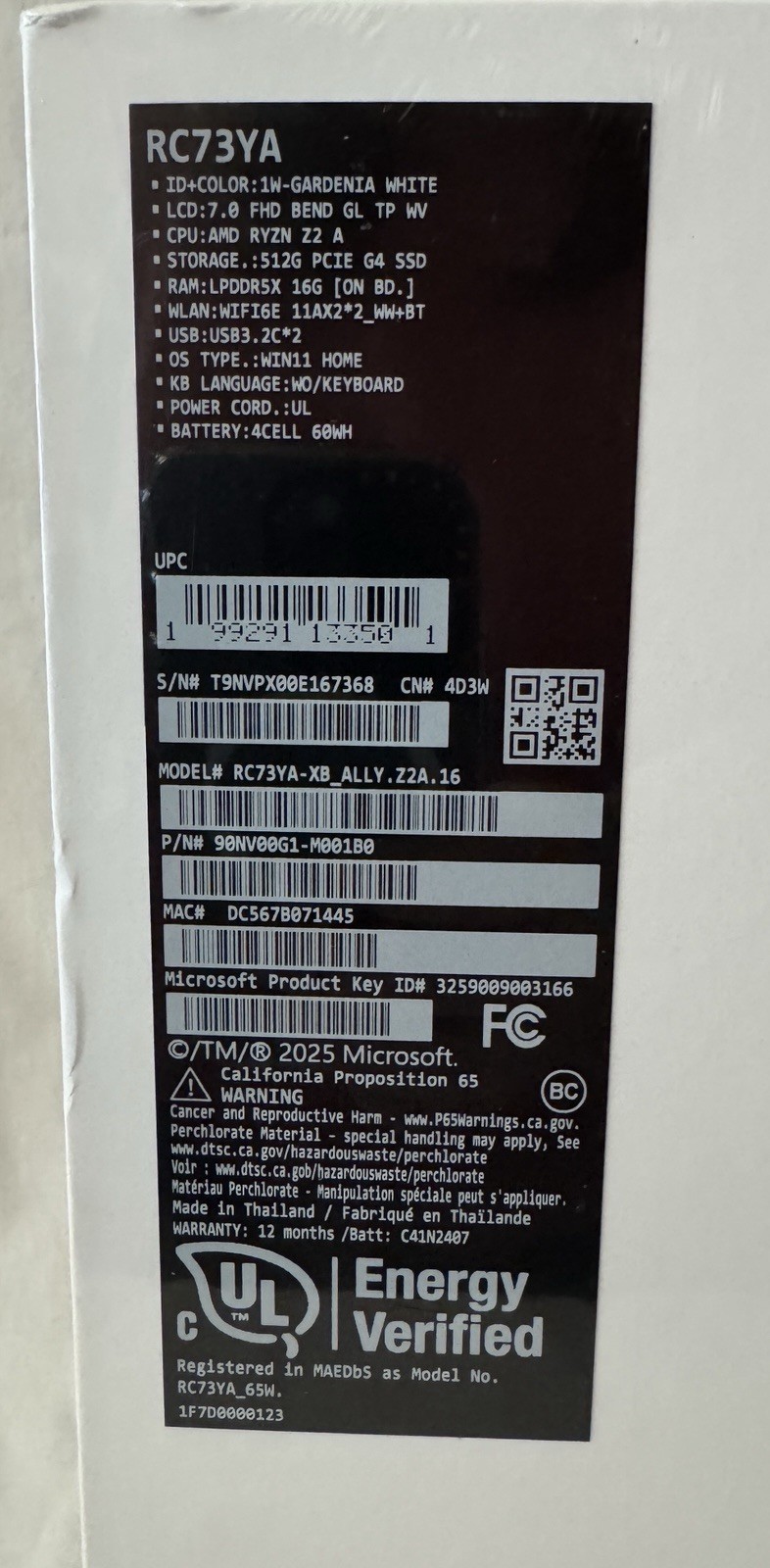 New Sealed ASUS ROG Xbox Ally RC73YA Gaming Handheld 16GB Console in Hand