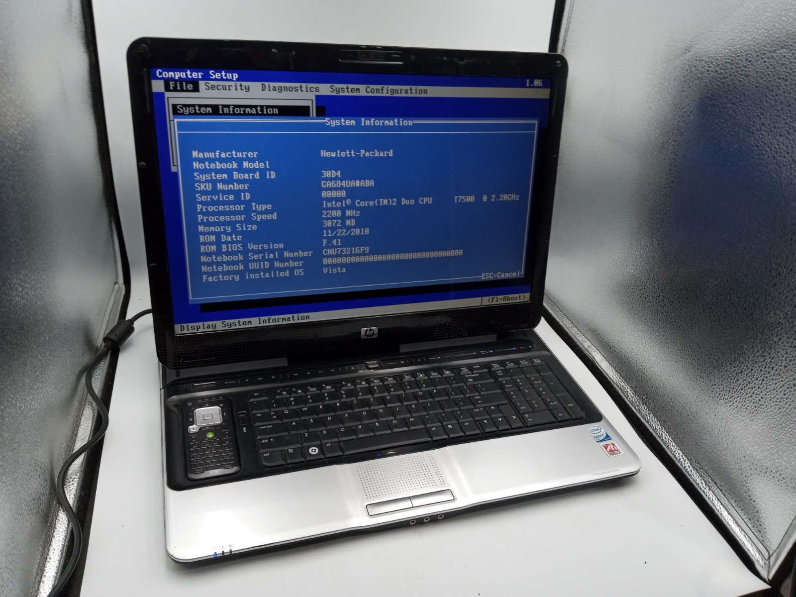 HP Pavilion HDX 9000 Dragon 20″ Laptop C2D T7500 3GB RAM – PARTS / REPAIR -RR