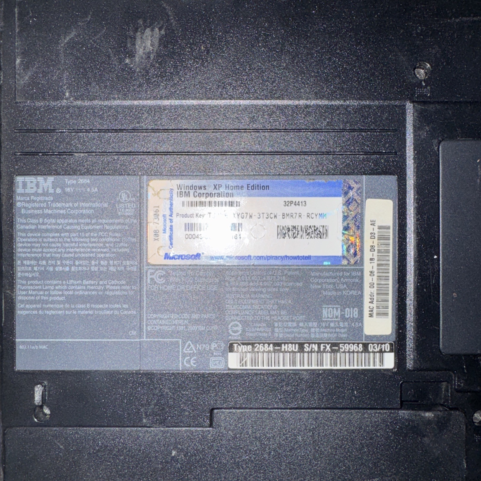 Ibm Thinkpad R40e For Parts Or Repairs Untested