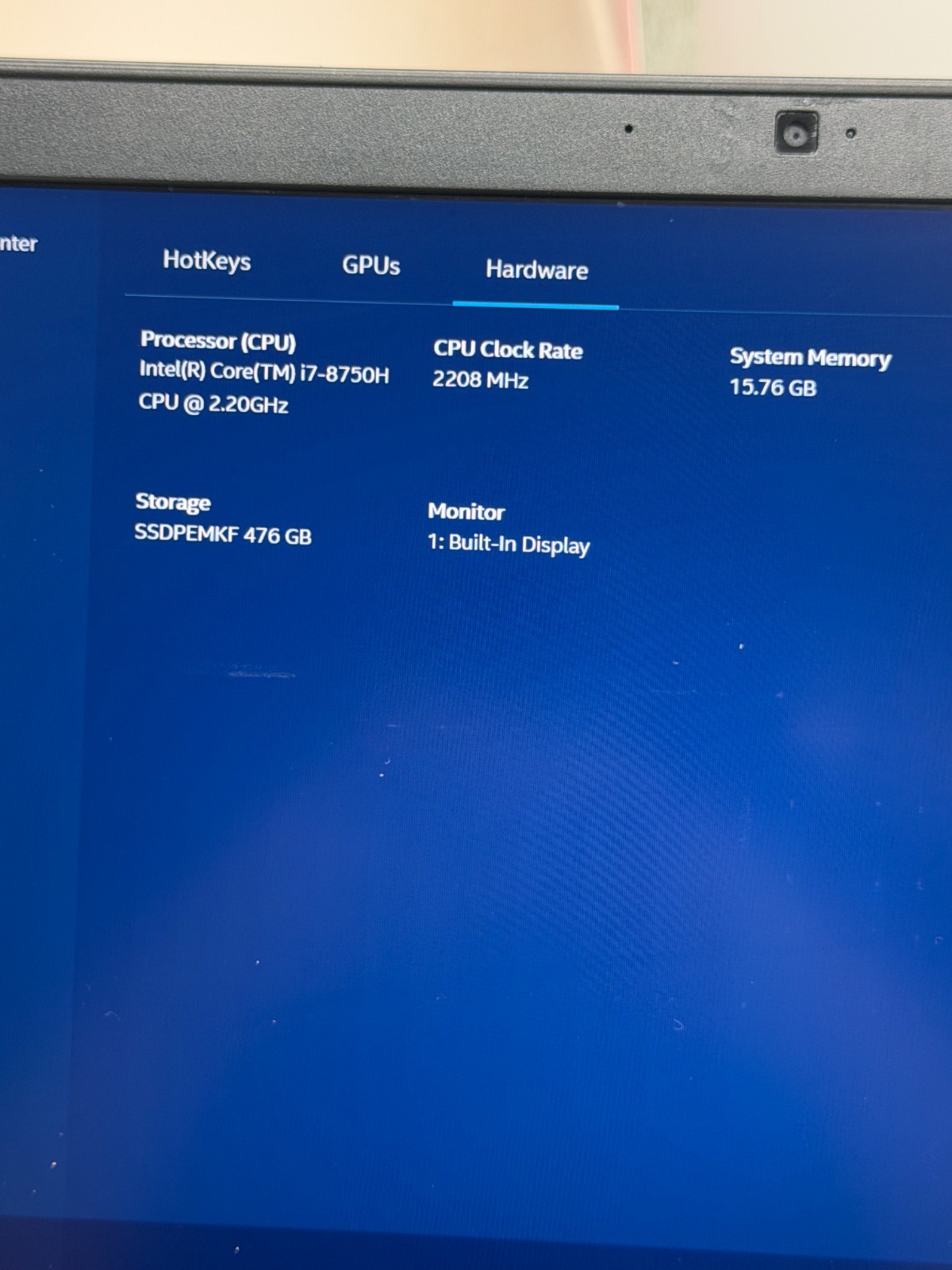 DELL PRECISION 7530 i7-8750H@2.20GHz 16GB 512GB NVMe W11H NVIDIA P2000 *READ