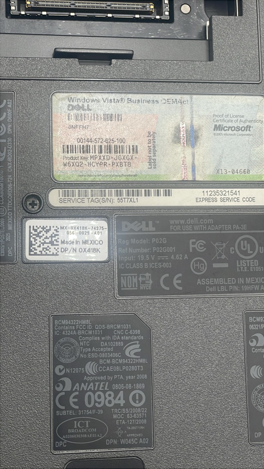 Dell Latitude E6400 XFR Rugged 55T7XL1 Ballistic Armor Laptop For Parts