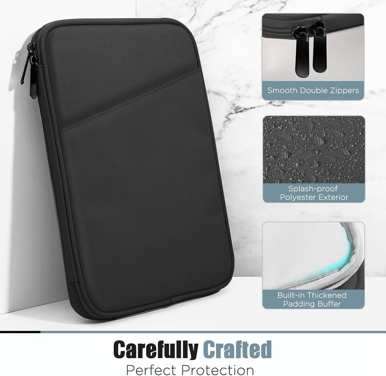 13 Inch Tablet Sleeve with Pocket for iPad Air 13″ M3 2025, iPad Pro 13″/12.9″