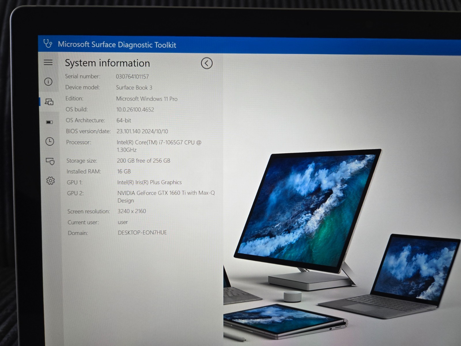 Microsoft Surface Book 3 15″ (256GB SSD, Intel i7-1065G7 GTX 1660 Ti 16GB RAM)
