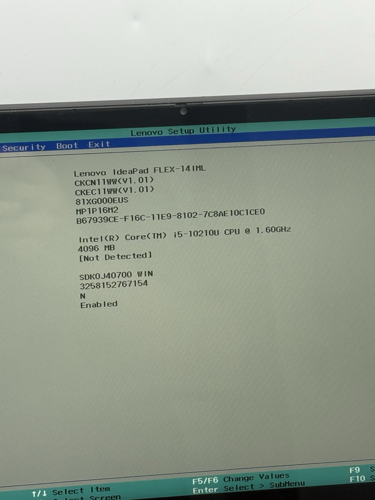 LENOVO IDEAPAD FLEX-14IML 14” I5-10210U 4GB RAM READ