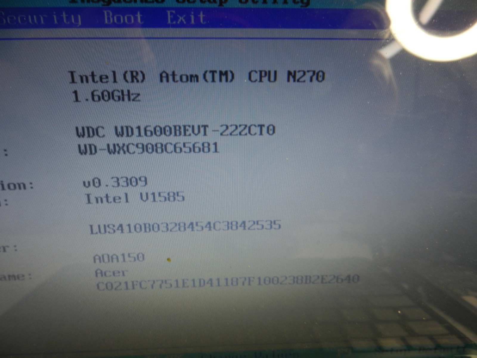 Acer Aspire One Series ZG5 Intel Atom 1.60GHz Netbook Laptop – NO O.S. /HDD