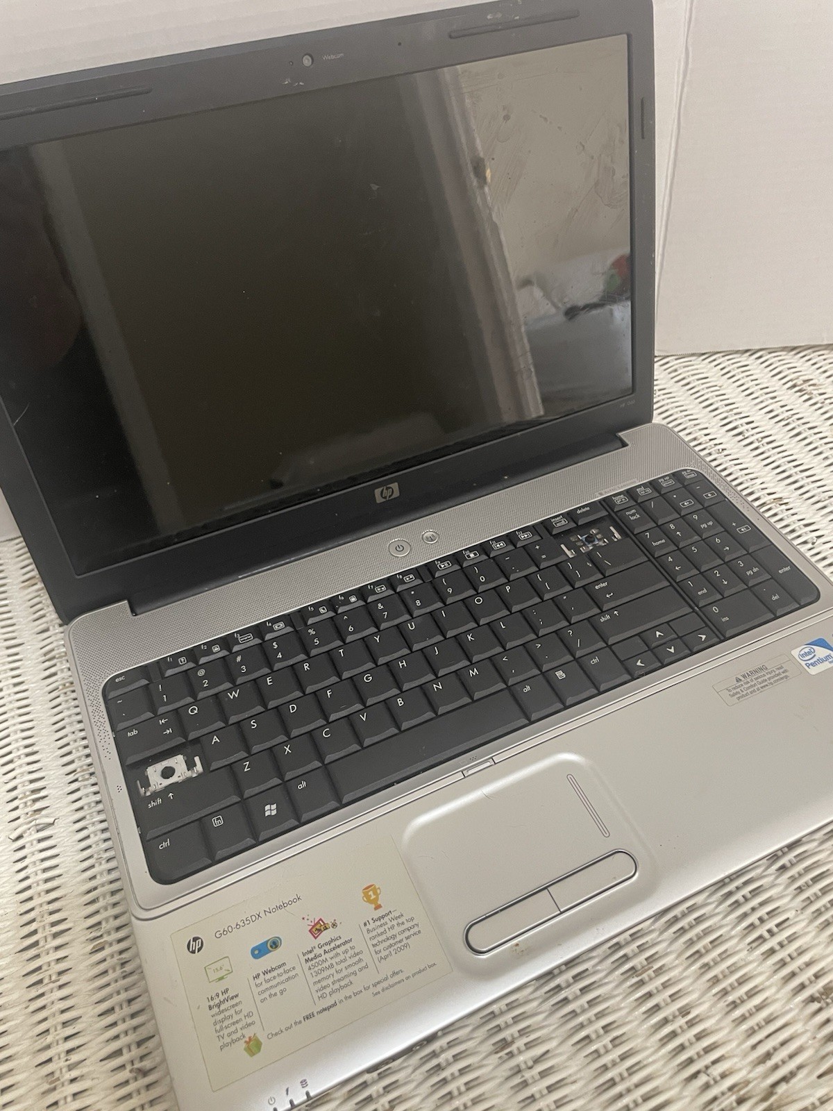 HP G60-635DX NOTEBOOK 15.6in Dual T4300 WITH UP TO 1309MB