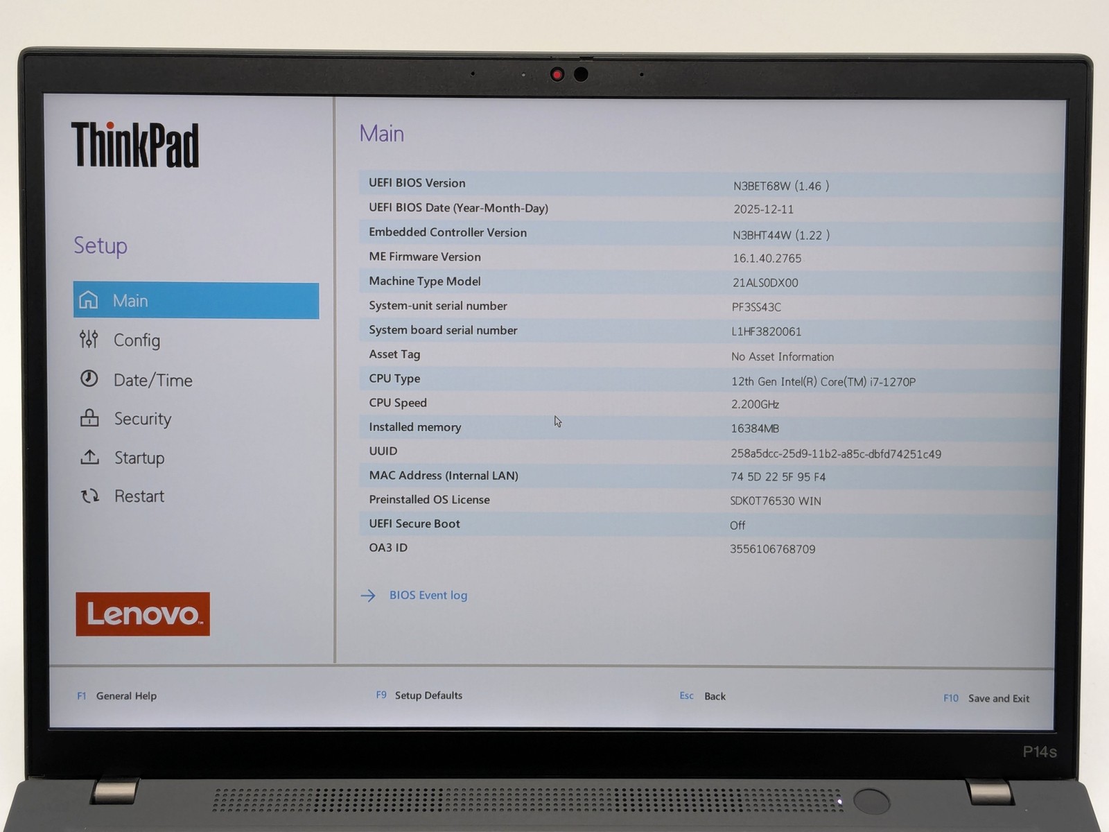 Lenovo ThinkPad P14s Gen 3 14″ FHD+ I7-1270P 1TB SSD 16GB W11P T550 Warranty