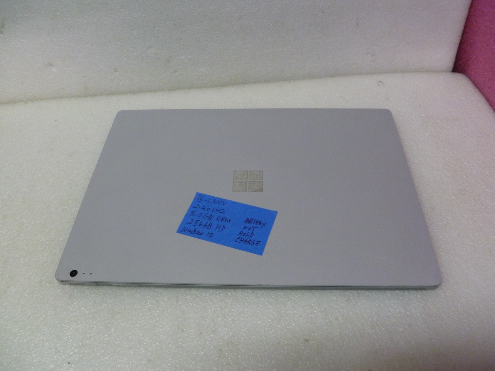 MICROSOFT SURFACE BOOK 1703 i5-6300U 2.40GHZ 8GB RAM 256GB HD WINDOW 10