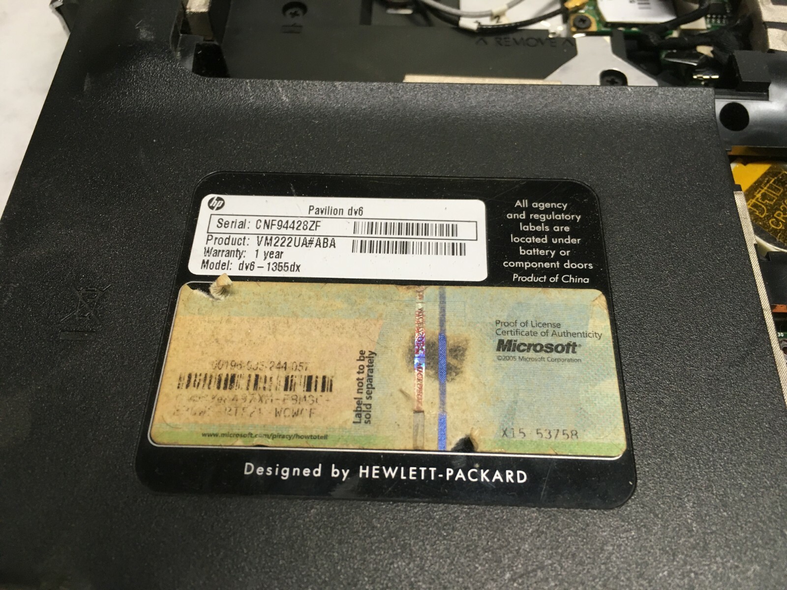 HP Pavilion dv6-1355dx 15″ [AS IS/FOR PARTS] Intel Core 2 Duo T6600 2.2 GHz