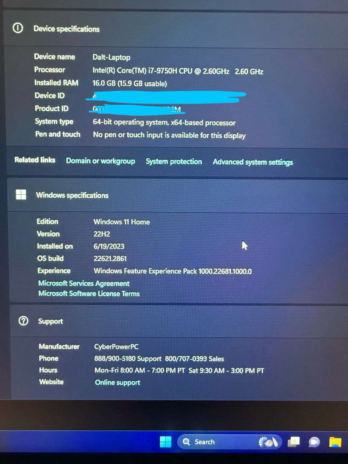 CyberPowerPC Tracer III 17” Laptop I7 9750H 16GB Ram GTX 1660TI 144hz Display