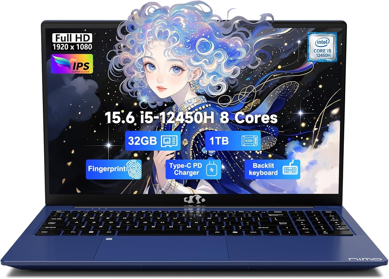 NIMO 15.6″ FHD lPS Business Laptop 8 Cores Intel i5-12450H 32GB RAM 1TB SSD