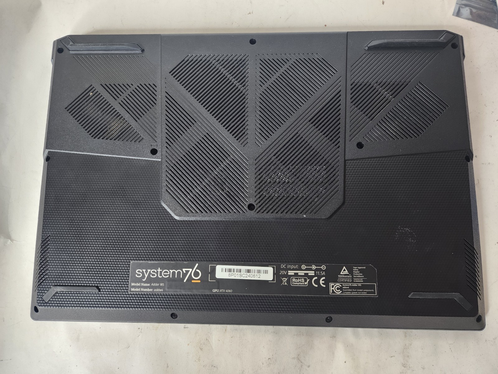 System76 Adder WS Laptop 64GB RAM 1tb Nvme Ssd Geforce Rtx 4060
