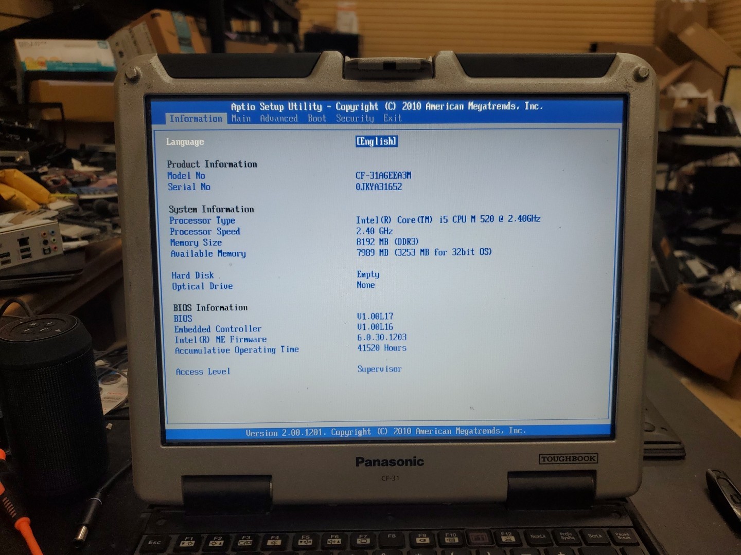 Panasonic Toughbook CF-31 MK-1 i5 520M @ 2.40GHz 8GB 41520HRS Diesel