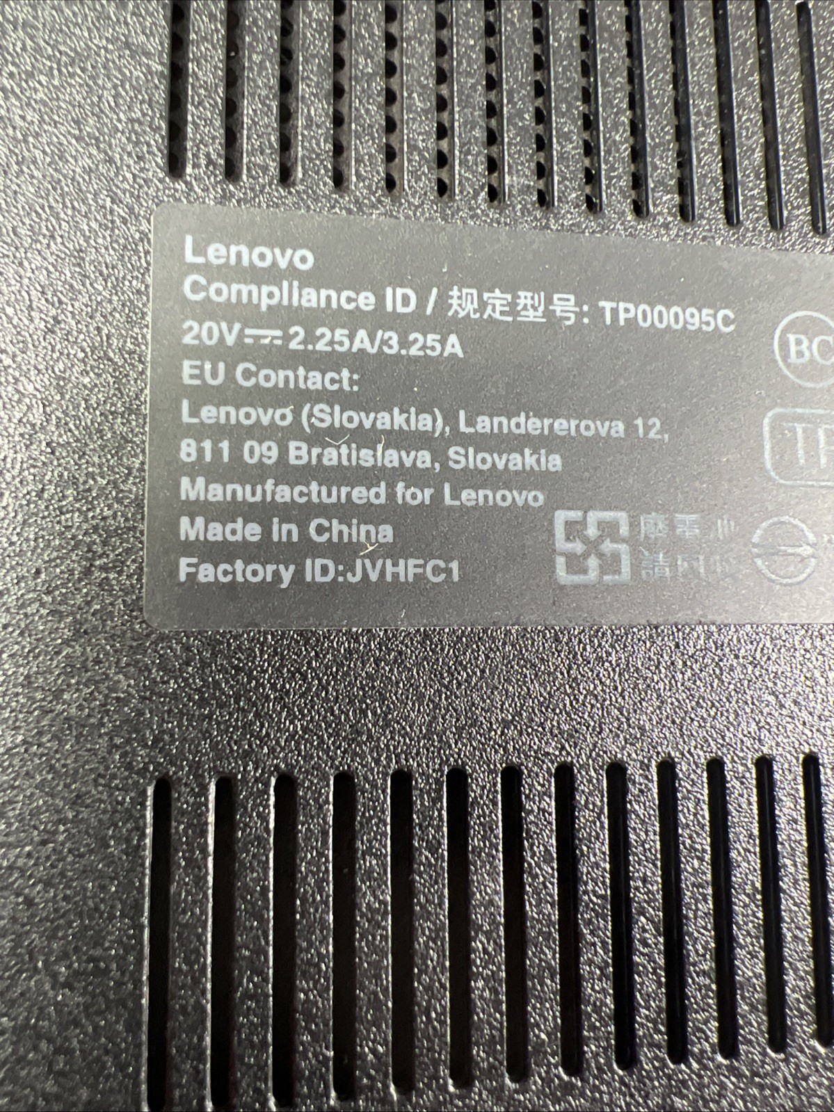 THINKPAD LENOVO E590 INTEL CORE I3-8145U 2.10GHZ 8GB RAM **NO HD/ NO CADDIE
