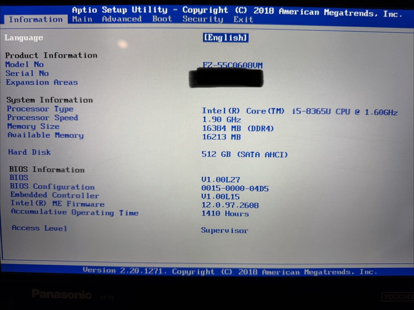 Panasonic Toughbook FZ-55 14″ Touch i5-8365U 16GB 512GB SSD Win11 Pro