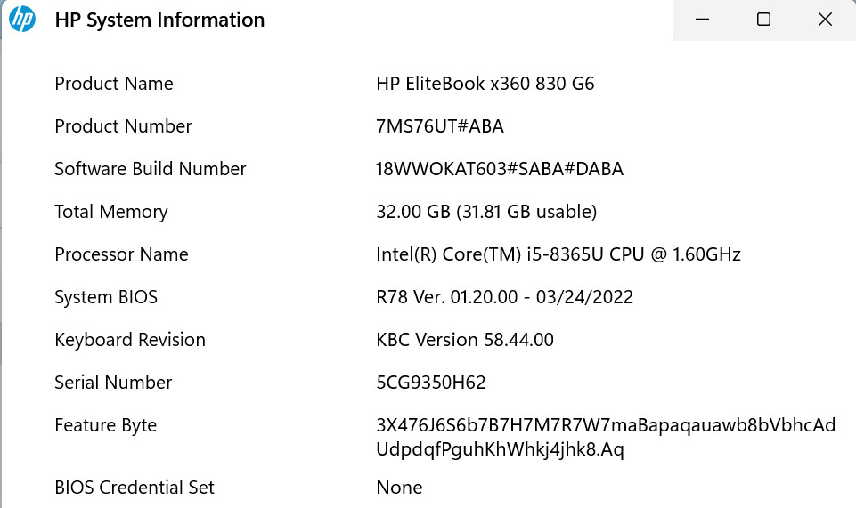 HP EliteBook x360 830 G6 13.3″ Touch i5-8365U 32GB RAM 256GB SSD Win 11 Pro/Ent