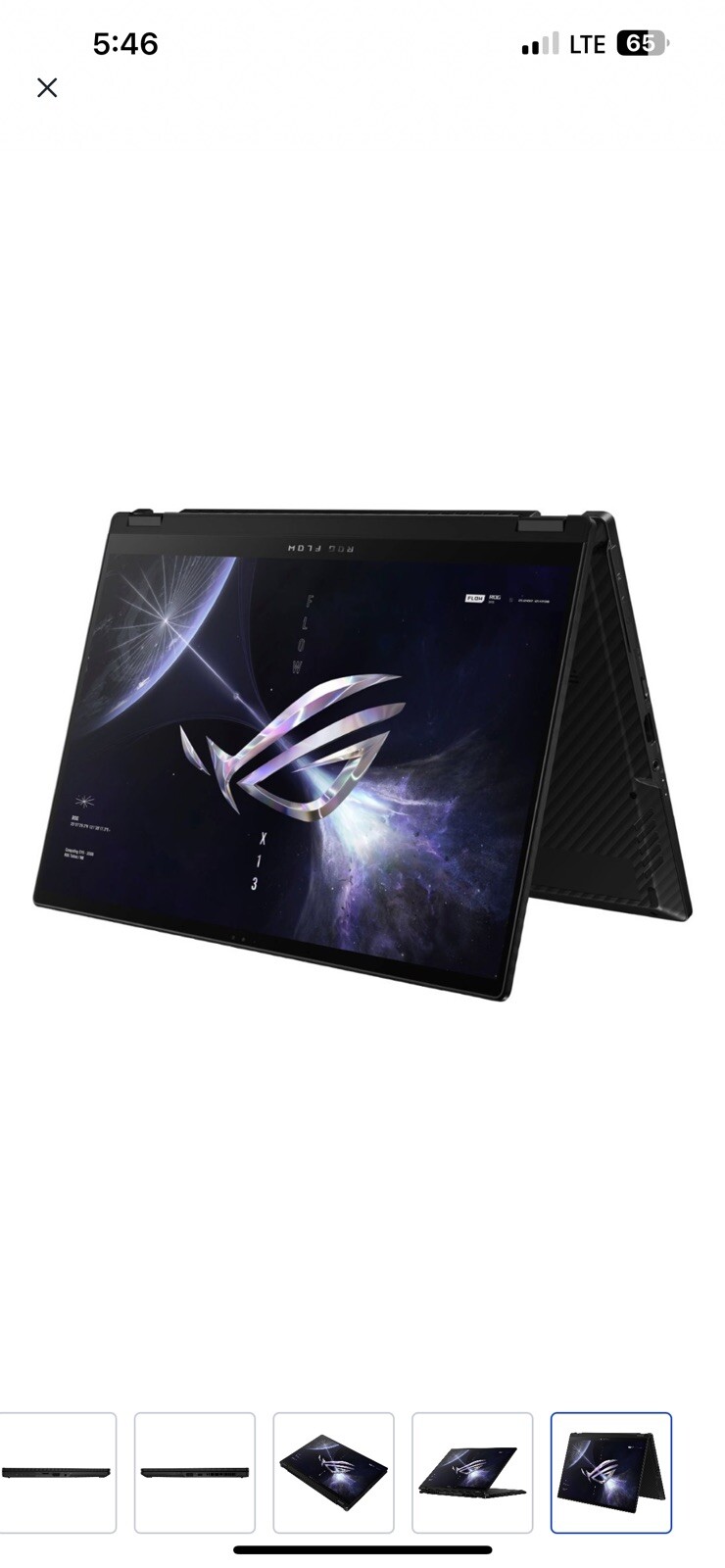 ASUS ROG Flow X13 13.4” (1TB SSD, AMD Ryzen 9 6000 Series, 4.90 GHz, 16GB)…