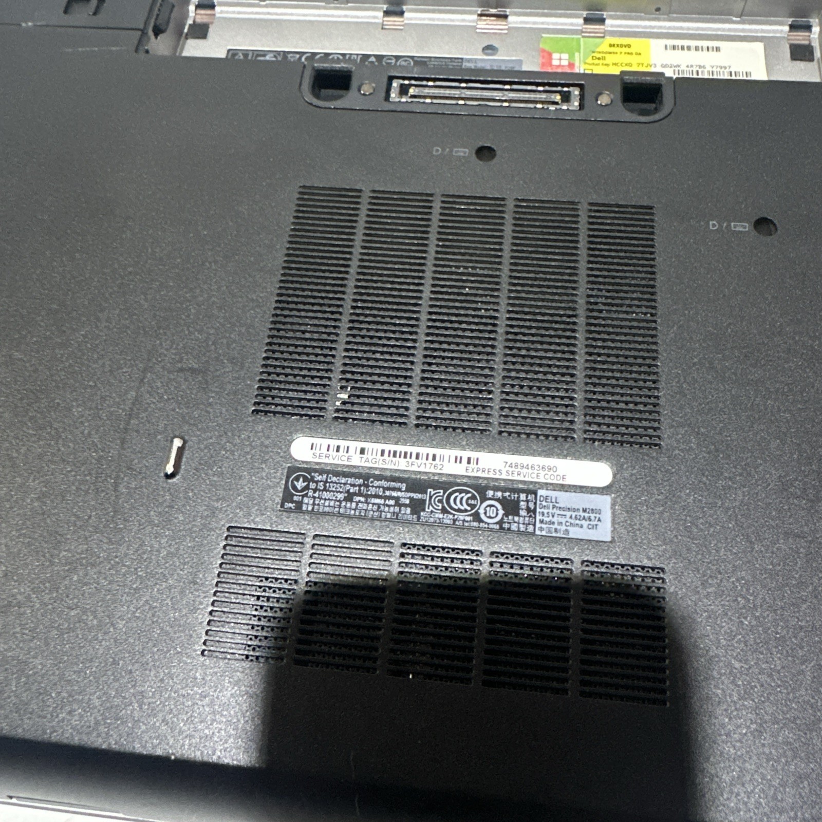 Dell Precision M2800 15″ Laptop i5-4210M 8gb Ram No Drives No Battery Boots Bios