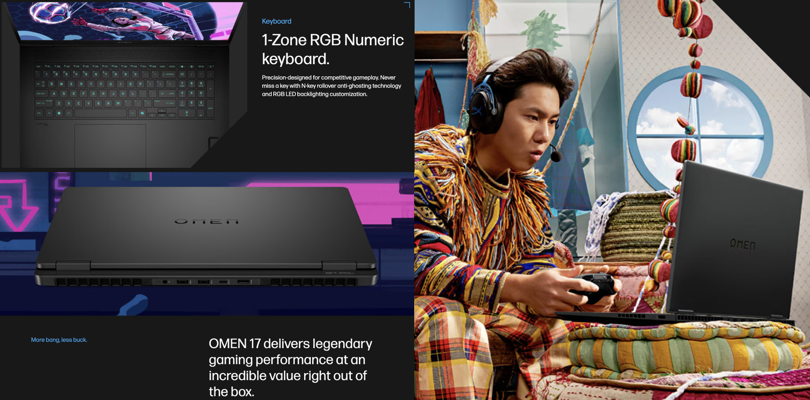 HP OMEN 17.3″ 2560×1440 Ryzen AI 9 365 16GB 512GB SSD RTX 5070 Windows 11 Pro
