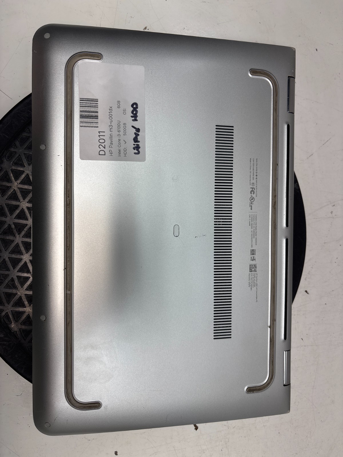 HP Pavilion m3-u001dx Intel Core i3-6100U 2.30Ghz 6GB 500GB HDD NO OS READ
