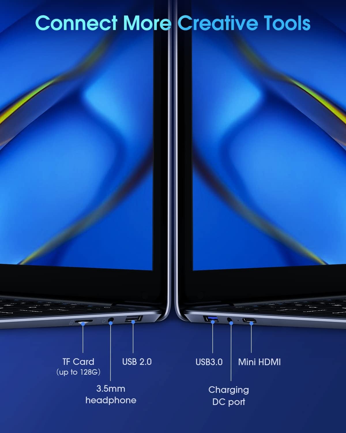 CHUWI 14.1″ HD 2.8GHz Laptop – Intel Celeron N4020 with 8GB 256GB SSD NoteBook